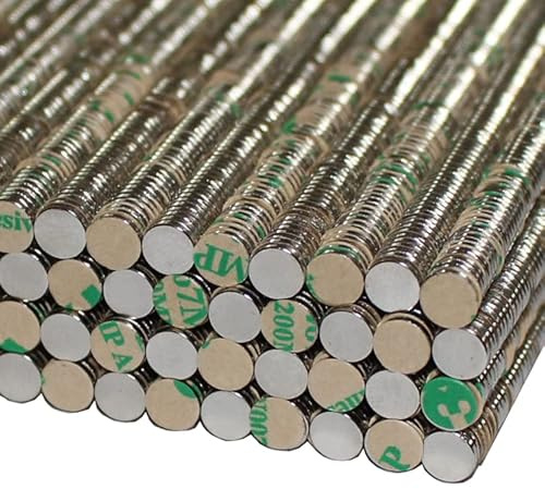 50 NEODYM Magnete selbstklebend NdFeB Ø6x1 mm - 250 G!