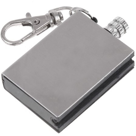 Iniciador de fuego de alta calidad lixada, de metal plateado, ideal para acampar y para exteriores