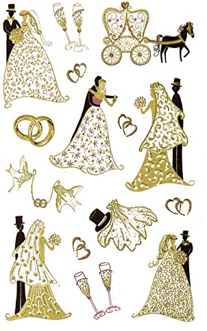 AVERY Zweckform 55176 Deko Sticker Brautpaar 15 Aufkleber