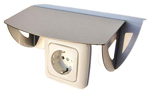 Pensilina per Citofono Casa Presa di Corrente Protezione Anti Spruzzo Copertura Schuko Dagli Agenti Atmosferici Interruttore Luce IP44 Interfono Campanello Presa-Piscina Esterni