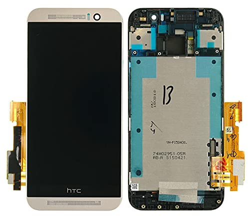 HTC ONE M9 Displaymodul Display LCD Touchscreen Glas Front Rahmen Gehäuse, Silber