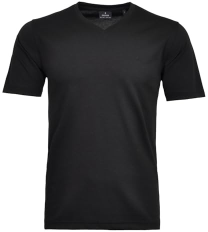RAGMAN Herren Softknit T-Shirt V-Ausschnitt Schwarz-009, 3XL