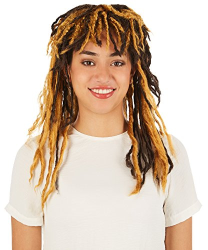tectake dressforfun Frauenperücke Neandertalerin | Wunderschöne Kunst-Dreadlocks | Macht jedes Neandertaler- und Steinzeitkostüm perfekt