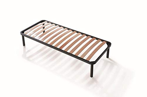 EVERGREENWEB - Bett Lattenrost 80x200 Einzelbett Höhe 35 cm Orthopädisches Extra Komfort Leisten Holz mit 4 Abnehmbar Füße, Verstärkte Rahmen aus Stahl Bettgestell geeignet für alle Betten & Matratzen