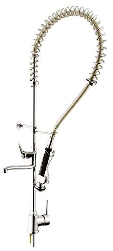 UZMAN - Gastro Geschirrbrause mit Wasserhahn, Mischbatterie, Gastrobrause, Handbrause Mischbatterie Mischarmatur Armatur Brause Gastronomie Spülbrause Gastronomiebrause Pendelbrause Wandarmatur