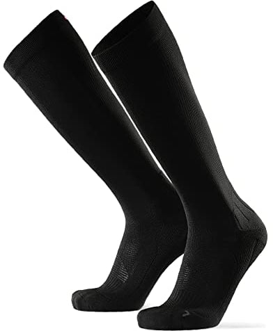 Abgestufte Kompression Socken für Männer & Frauen EU 35-38 // UK 3-5 Einfarbig Schwarz - 1 Paar