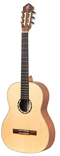 Ortega Guitars Konzert Gitarre Linkshänder – 4/4, Slim Neck – Family Series – Inklusive Gig Bag – Fichte, Mahagoni, Natur (R121SN-L)