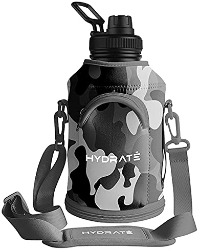 HYDRATE Custodia XL in acciaio inox, isolata in neoprene, con custodia per telefono e tracolla per caraffa da 2097,9 g, design elegante per una portabilità senza sforzo e controllo della temperatura