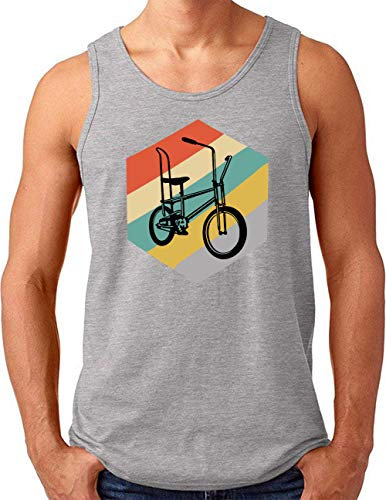 OM3® Bonanza Fahrrad Tank Top Shirt | Herren | Retro Vintage Rad Bonanzarad III | Grau Meliert, 4XL