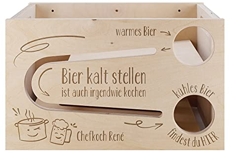 Herz & Heim® Männer-Geschenk Bierrutsche mit persönlicher Gravur Bier kalt Stellen ist wie Kochen