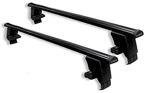 Barres de toit Farad BS + IRON2 compatibles avec Citroën C4 Picasso et Grand C4 Picasso de 2006 à 2013 (pas de fixations Point) Barres de toit en acier gris pour voiture sans rails sur le toit.