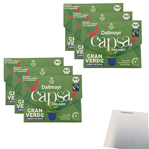 Dallmayr Capsa Lungo Intenso 10 Portionen 6er Pack (6x56g Packung) + usy Block