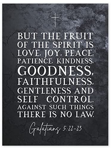 Artery8 Galatians 5:22-23 The Fruit of the Spirit is Love Joy Peace Christian Bible Verse Quote Scripture Typography Unframed Wall Art Print Poster Home Decor Premium