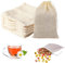 100 Stück 6 X 8cm Baumwoll Musselin Gewürzbeutel mit Kordelzug 100% Baumwolle Teabags Wiederverwendbare Gewürzsäckchen zum Kochen Teebeutel für Losen Tee Obsttee Kaffee Gewürze