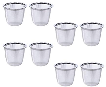 DOITOOL Filtre infuseur en maille pour théière : 8 pièces de rechange en acier inoxydable pour théière, filets de drainage réutilisables en vrac, infuseur à thé 7,2 x 6 cm
