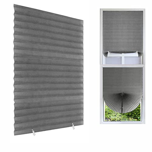 Temporary Pleated Blinds - Self-adhesive Non-woven, No Drill for Bathroom Kitchen Bedroom Door Windows, Easy Fit Paper Stick On With 2 Clips