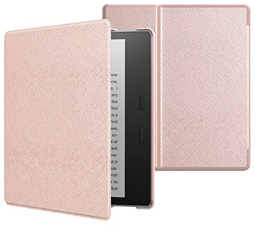 MoKo Étui pour 7 Kindle Oasis (10ème et 9ème Génération, 2019/2017), Coque Flip Ultra Mince et Léger pour Amazon Nouveau Kindle Oasis 2019/2017, Rose Doré