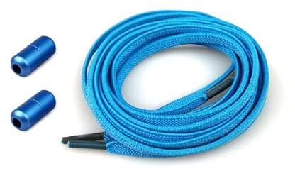 Boolavard Cordones Elásticos para Zapatos sin atar para Adultos, niños, Ancianos, Sistema con Cordones Elásticos para Zapatos (2 pares) (Azul claro)