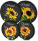 Elektroherd-Brennerabdeckungen, Sonnenblume und Schmetterling Set mit 4 runden Herdbrennerabdeckungen 20cm und 25cm Gasherd-Brennerabdeckungen, Metall-Herdbrennerabdeckung Moderne Kochfeld-Dekoration