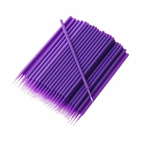 LVYXON 100 Pieces Touch Up Paint Brushes Disposable Micro Brush Applicators for Automotive Paint Chip Repair, Clearance Cleaning Car Applicator Stick,Purple
