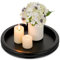 Hanobe Plateau Decoratif Rond Bois: Petit Noir Plateaux Decor pour Table Basse Perles Chic Mini Service Plateau Moderne Deco pour Repas Canapé Cuisine, 30cm