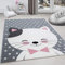 Carpettex Kinderteppich Katze Design Pink 200 x 290 cm - Kurzflor Teppich Kinderzimmer für Mädchen und Jungen Pflegeleicht Weich - Waschbarer Spielteppich Babyteppich Gaming Teppich Babyzimmer 200x300