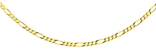 Amazon Essentials Cadena Estilo Fígaro de Plata de Ley Bañada en Oro, 46 cm