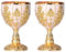 2 Stück Kelch Retro Kelch Tasse Metall Geprägt Weinkelch Golden Mini Kelch Retro Ornamente Kunstvolles Trinkgeschirr Elegante Teetasse für Bar Dekoration Home Collection Geschenke 30 Ml(Golden)