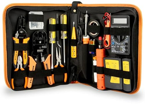 Netzwerk-Crimp-Werkzeug-Set, RJ45-Crimper-Werkzeug-Set, Test-Crimpzangen-Werkzeug, Netzwerk, tragbare Klinge, Multifunktionszangen-Werkzeug für RJ45/RJ11/RJ12/CAT5/CAT6/Cat5e/8P