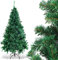 GOPLUS Sapin de Noël Artificiel 210 cm, Arbre de Nöel avec 950 Branches, Base en Fer, Feuilles en PVC, Décoration de Noël, Idéal pour Suspendre Guirlande de Lumières et Etoile, 4 Tailles, Vert