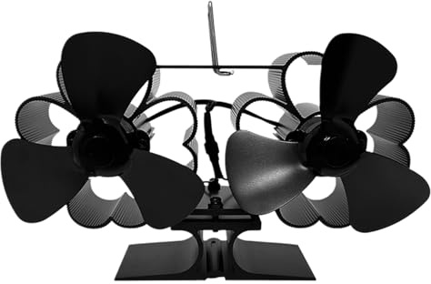 boiler Ofenventilator,Geräuschloser Betrieb Thermogebläse Doppelkopf - Holzofenzubehör, Wärmeventilator für Holzbrenner, Pelletbrenner, Holzbrenner, Überhitzungsschutz