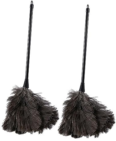 Mobestech Spolverino Di Piume Naturali Leggero Con Manico Lungo Strumento Per Pulizia Casa Ufficio E Auto Rimozione Polvere Delicata Senza Graffi