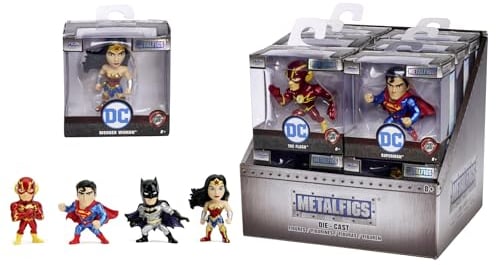 Jada Toys DC Figur (1 Stück) - 1 von 4 DC Sammelfiguren aus Metall (Batman, Superman, The Flash oder Wonder Woman) für Fans und Sammler ab 8 Jahre, Welle 1, Auswahl per Zufallslos, 6,5 cm