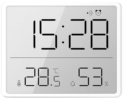 Reloj de pared digital moderno con diseño magnético de fecha y temperatura, ideal para montaje en nevera, decoración del hogar y regalo para funciona con pilas