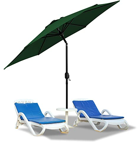 Tubiaz Sonnenschirm 270cm Sonnenschutz knickbar,Strandschirm Neigungswinkel und Höhe verstellbar ohne Ständer,Strandschirm für Balkon Terrasse Strand ohne Ständer,Grün