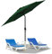 Tubiaz Sonnenschirm 270cm Sonnenschutz knickbar,Strandschirm Neigungswinkel und Höhe verstellbar ohne Ständer,Strandschirm für Balkon Terrasse Strand ohne Ständer,Grün