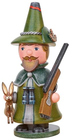 Richard Glässer Seiffen Hubrig Räuchermann Wichtel Jäger - 14 cm