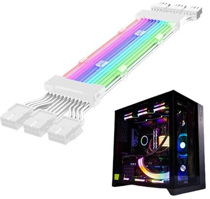 Câble d'alimentation Gainé, Câble D'extension d'alimentation RGB Adressable, Câble ATX RGB 24 Broches, Câble D'extension d'alimentation De Ligne ATX RGB