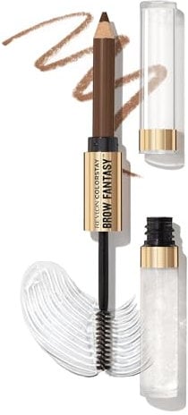 Revlon ColorStay Brow Fantasy, 2-in-1 Augenbrauenprodukt, Puderstift und transparentes Gel mit Provitamin B5, hält bis zu 16 Stunden, 002 Soft Brown