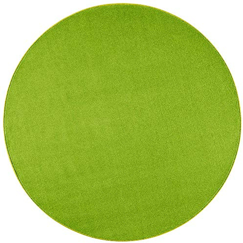Teppich Boss - Nasty Floor Kurzflor Teppich Rund 133cm oder 200cm Ø, Farbe:Grün, Durchmesser:133 cm rund