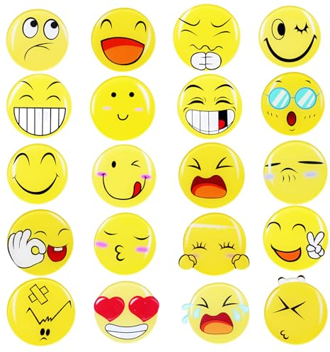 Pins Anstecker,Zuzer 20PCS Pins Broschen Emoji-Brosche Anstecknadeln Acryl Abzeichen Pins Anstecker für Rucksäcke, Schmuck, Hüte, Jackendekoration