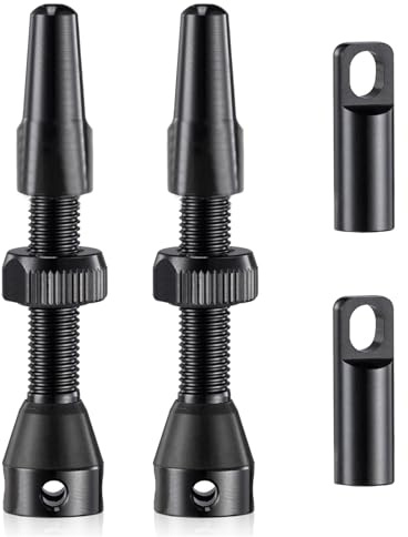 2 Pcs Tubeless Valve, Presta Valve Adapter, Tubeless Valves, Presta Valve Caps Quality Alloy Tubeless Presta Valve Stem Fit Most Bicycle Tubeless Rims and Road Bikes Accessories