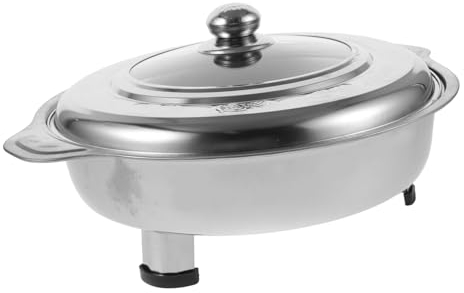 BELLIFFY Supporto Per Fornello Alcolico Inossidabile Design Curvo Per Ristoranti e Barbecue All Aperto Con Coperchio Combinato Capacità Elevata Per Cottura Di Pesce