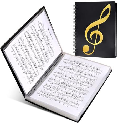 Chemises pour Partitions,Classeur de Musique A4,Classeur Partition Musique,Dossier de Musique,Dossier de Rangement pour Partitions de Musique A4,Classeur à Pochettes,Rangement Vierge pour Partitions