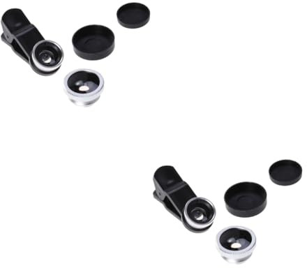 VILLFUL 2pcs Super Wide Angle Macro Fisheye Lens for Clip Macro Lens for Mobile Phone Fisheye Effect