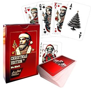 Generisch Spielkarten Weihnachten | 54 Blatt Kartenspiel Bridgekarten im Weihnachtsdesign | GamYuby