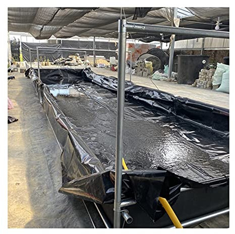 Fischteichfolie, 3 x 3 m, 5 x 5 m, 8 x 10 m, wasserdichte Membran für Innen- und Außenpools, dick, faltbar, 0,3 mm, 2 m x 6 m, Schwarz