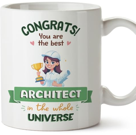 MUGFFINS Architect Woman Mug - in English - Best in Universe Trophy - Funny Gift for Colleagues - Ceramic 11oz Mug