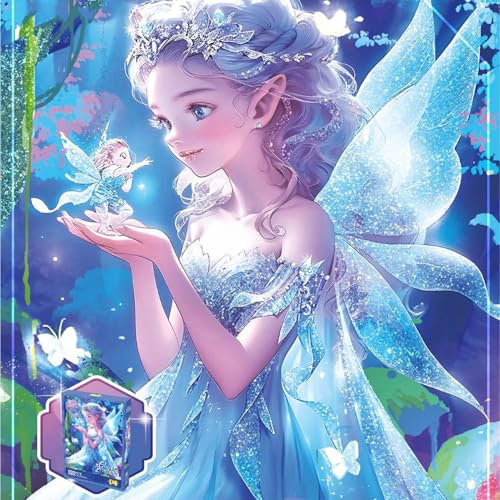 Georgie Porgy Prinzessinnen Puzzle für Kinder Fee Glitzer Puzzle 100 Teile Pädagogisches Lernspielzeug Geburtstags Jungen Mädchen ab 3 Jahren (Cindy Belle)