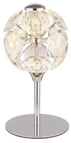 GLOBO Tischlampe Tischleuchte Nachttischleuchte LED K9 Kristalle verchromt H 26,5 cm